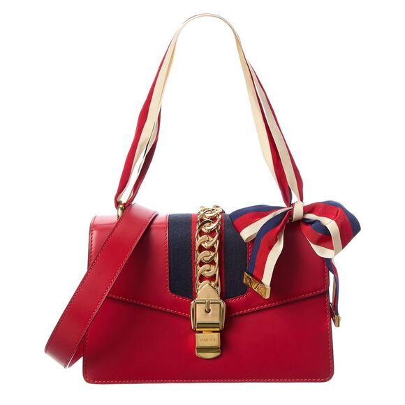 Gucci Handbags - Gucci Hibiscus Calf Leather Small Sylvie Shoulder Bag (Authentic Pre-Loved)